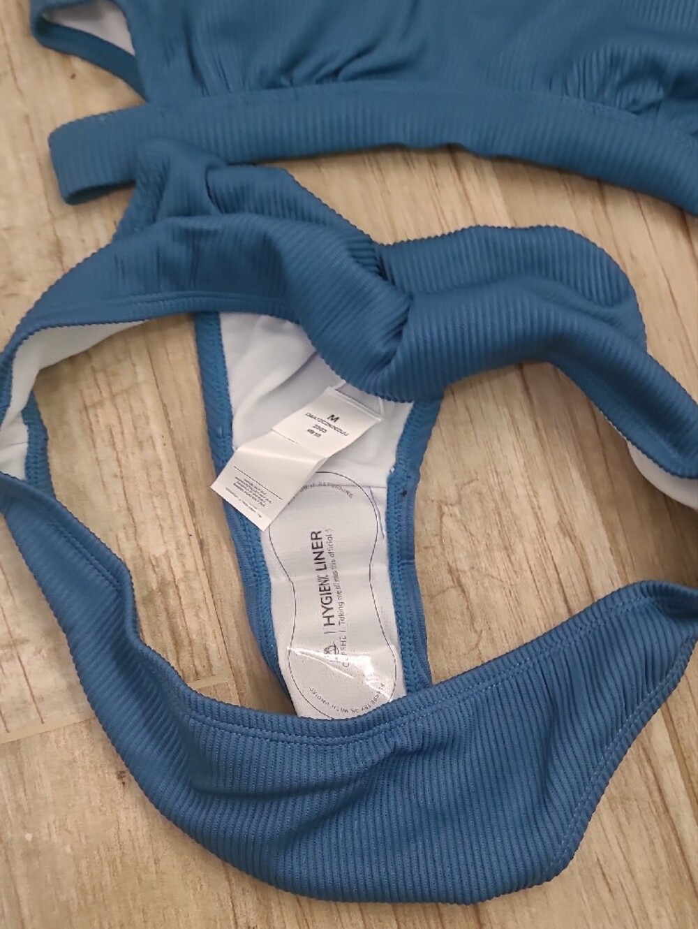 Cupshe Blue Ribbed Bikini Set - Picture 3 of 5